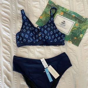 Cupshe Navy Printed Bikini
